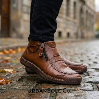⏰Last Day! 50% OFF 🔥Handcrafted Waterproof Leather Orthopaedic Ankle Boots for Men – Slip-Resistant Comfort